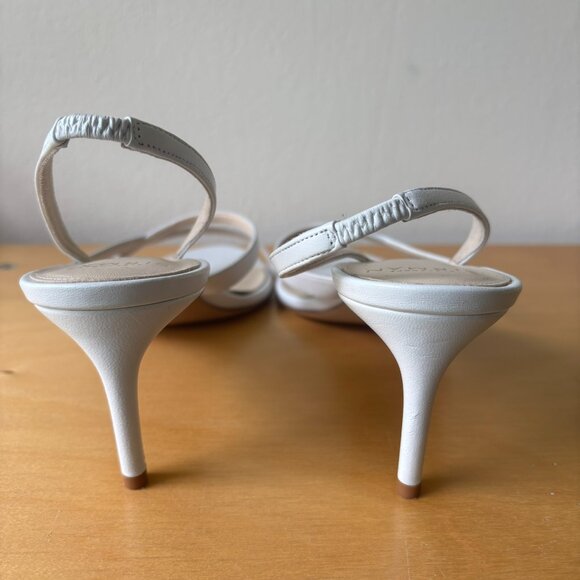 Alexandre Birman 60MM ​Leather Slingback Strappy Sandal in White - Picture 6 of 7